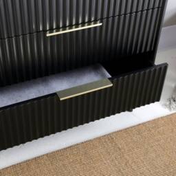 Home Garden Direct Monza 3 Drawer Chest with Fluted Front Black - thumbnail 5