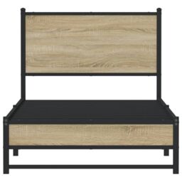 Berkfield Home Metal Bed Frame without Mattress Sonoma Oak 90x200 cm in Brown - thumbnail 5