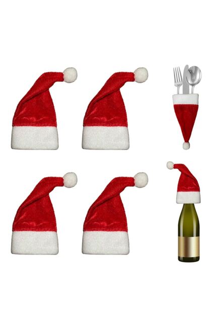 Neel Blue Christmas Mini Felt Fleece Santa Hat, Xmas Red Santa Tiny - Pack of 20 - image 1