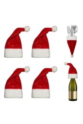 Neel Blue Christmas Mini Felt Fleece Santa Hat, Xmas Red Santa Tiny - Pack of 20