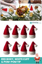 Neel Blue Christmas Mini Felt Fleece Santa Hat, Xmas Red Santa Tiny - Pack of 20 - thumbnail 4