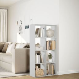 Berkfield Home Room Divider Bookcase White 69.5x29x137.5 cm Engineered Wood - thumbnail 4