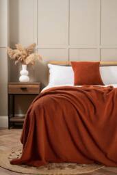 BHS Teddy Bear Fleece Throw in Orange