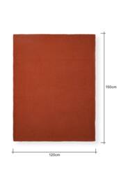 BHS Teddy Bear Fleece Throw in Orange - thumbnail 3