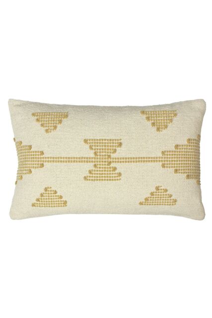 Furn Sonny Stitched Kilim Loom Woven Cushion in Yellow - Size: 30 cm x 50 cm - image 1