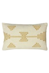 Furn Sonny Stitched Kilim Loom Woven Cushion in Yellow - Size: 30 cm x 50 cm - thumbnail 1