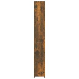 Berkfield Home Bathroom Cabinet Smoked Oak 25x26.5x170 cm Engineered Wood in Brown - thumbnail 5