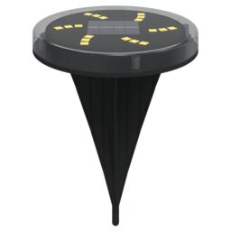 Berkfield Home Solar Ground Lights with Ground Spikes Outdoor 12 pcs Warm White in Black - thumbnail 5
