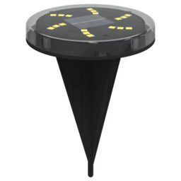 Berkfield Home Solar Ground Lights with Ground Spikes Outdoor 12 pcs Warm White in Black - thumbnail 4