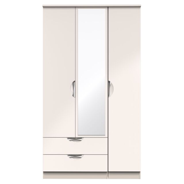 Ready Assembled 2 U Holborn Triple Mirror Wardrobe with 2 Drawers (Ready Assembled) in Taupe - image 1