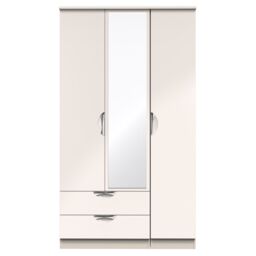Ready Assembled 2 U Holborn Triple Mirror Wardrobe with 2 Drawers (Ready Assembled) in Taupe - thumbnail 1