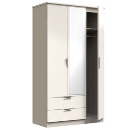 Ready Assembled 2 U Holborn Triple Mirror Wardrobe with 2 Drawers (Ready Assembled) in Taupe - thumbnail 6