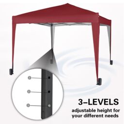 MCC Direct 2X2m Pop up Gazebo Party Tent Marquee with Storage Bag in Red - thumbnail 5