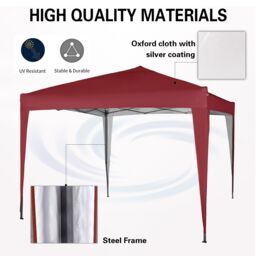 MCC Direct 2X2m Pop up Gazebo Party Tent Marquee with Storage Bag in Red - thumbnail 4