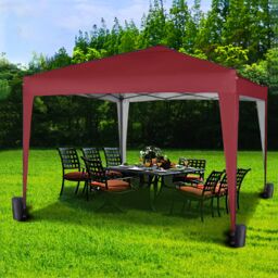 MCC Direct 2X2m Pop up Gazebo Party Tent Marquee with Storage Bag in Red - thumbnail 1