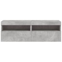 Berkfield Home TV Wall Cabinets with LED Lights 2 pcs Concrete Grey 60x30x40 cm - Size: 60 x 30 x 40 cm - thumbnail 9