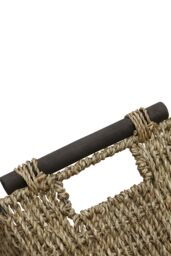 JVL Seagrass Set of 3 Tapered Storage Baskets with Wooden Handles in Natural - thumbnail 3