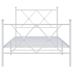 Berkfield Home Metal Bed Frame without Mattress with Footboard White 90x190cm - Size: 90x190 cm - thumbnail 4