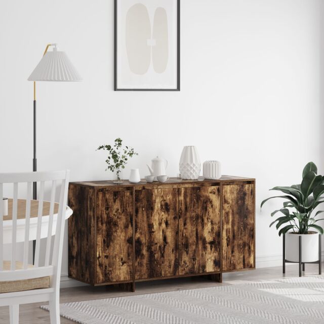 Berkfield Home Smoked Oak Sideboard Smoked oak Wood 135 x 41 x 75 cm Storage in Brown - image 1