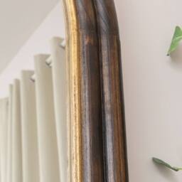 Melody Maison Dark Arched Wood & Gold Framed Wall & Leaner Mirror - 166cm X 70cm in Brown - Size: 166 cm X 70 cm - thumbnail 2