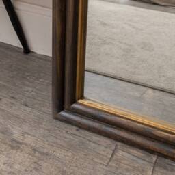 Melody Maison Dark Arched Wood & Gold Framed Wall & Leaner Mirror - 166cm X 70cm in Brown - Size: 166 cm X 70 cm - thumbnail 4