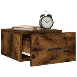Berkfield Home Decorative Wall-mounted Bedside Cabinets 2 pcs Smoked Oak 35x35x20 cm in Brown - Size: 35 x 35 x 20 cm - thumbnail 4