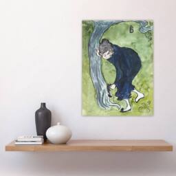 "Artery8 The False Step Watercolour Painting Bonnard Wall Art Poster Print in Green - Size: W12"" x H16""" - thumbnail 4