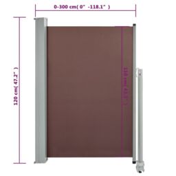 Berkfield Home Patio Retractable Side Awning 120x300 cm Brown - thumbnail 9