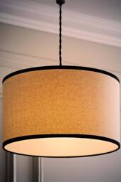 ValueLights Eva Natural Linen 35cm Ceiling Floor Table Drum Lamp Shade with Bulb - Size: Medium
