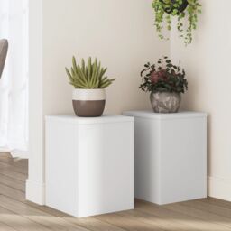 Berkfield Home Plant Stands 2 pcs White 25x25x35 cm Engineered Wood - Size: 25 x 25 x 35 cm