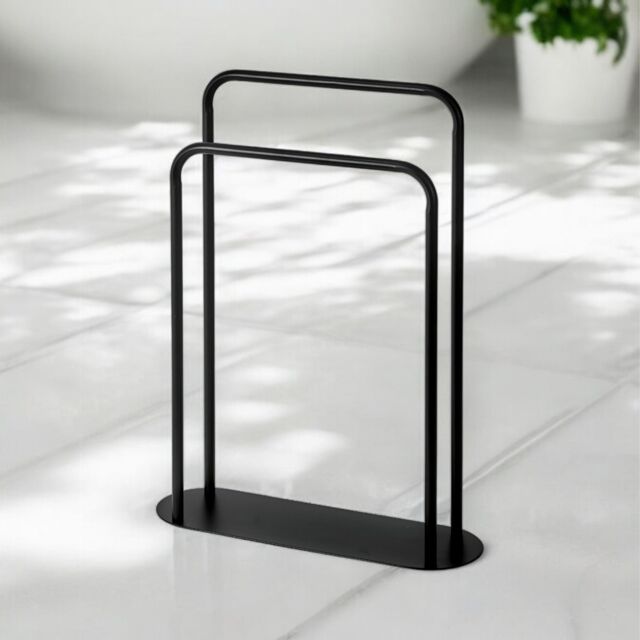 Showerdrape Aspen Freestanding Black Towel Storage Stand - image 1