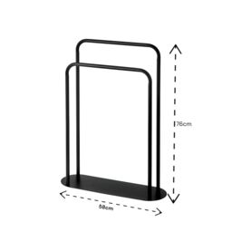 Showerdrape Aspen Freestanding Black Towel Storage Stand - thumbnail 5