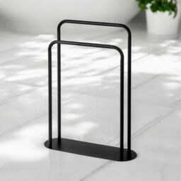 Showerdrape Aspen Freestanding Black Towel Storage Stand - thumbnail 1