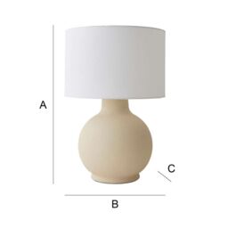 ValueLights Blair Natural Linen Durm Shade Hand Finished Ceramic Stonewear Table Lamp in Beige - thumbnail 7