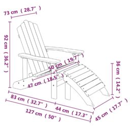 Berkfield Home Garden Adirondack Chairs 2 pcs with Footstools HDPE White - thumbnail 5