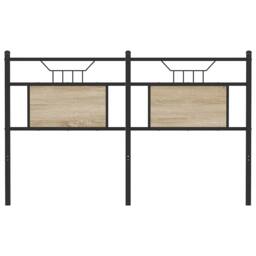 Berkfield Home Headboard Sonoma Oak 150 cm Engineered Wood & Steel in Brown - thumbnail 4