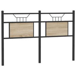 Berkfield Home Headboard Sonoma Oak 150 cm Engineered Wood & Steel in Brown - thumbnail 2