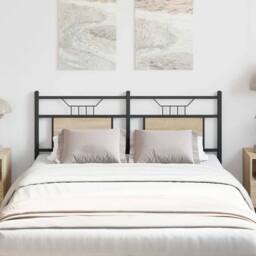 Berkfield Home Headboard Sonoma Oak 150 cm Engineered Wood & Steel in Brown