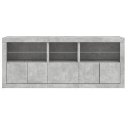 Berkfield Home Sideboard with LED Lights Concrete Grey 162x37x67 cm - Size: 162 x 37 x 67 cm - thumbnail 6