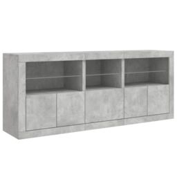 Berkfield Home Sideboard with LED Lights Concrete Grey 162x37x67 cm - Size: 162 x 37 x 67 cm - thumbnail 5