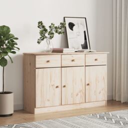 Berkfield Home Sideboard ALTA 112x35x73 cm Solid Wood Pine in Brown - Size: 112 x 35 x 73 cm
