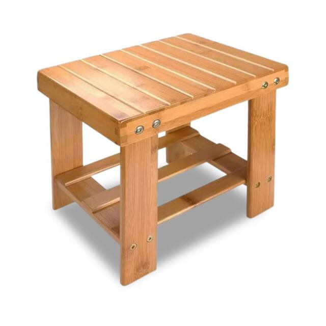 Nordara Heavy Duty Bamboo Multi Purpose Step Stool & Seat with Storage Shelf in Natural - image 1