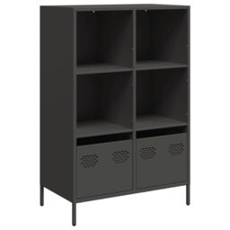 Berkfield Home Highboard¬†Black 68x39x103.5 cm Steel in Black - thumbnail 2