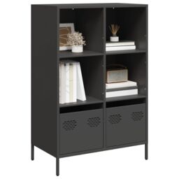 Berkfield Home Highboard¬†Black 68x39x103.5 cm Steel in Black - thumbnail 1