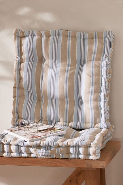 Dibor Oxford Blue Striped Indoor Seat Pad Bench Cushions 50x50cm - Size: 50 cm x 50 cm - image 1