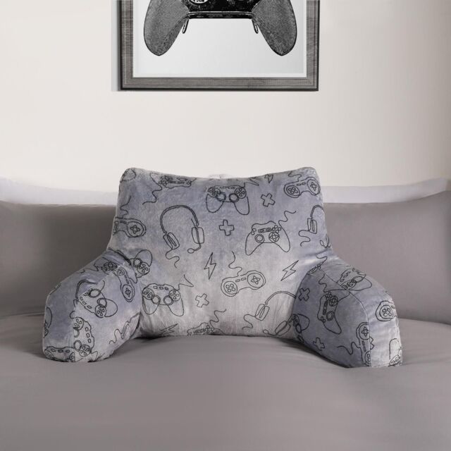 OHS Gaming Reading Cushion Filled Plump Padded Warm Bed Chair Soft Support Pillow in Charcoal - image 1