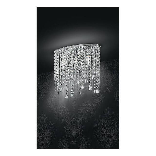 Netlighting BREEZE Wall Light Chrome K9 Crystals 40x36cm in Silver - Size: 40x36 cm