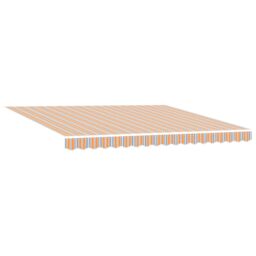 Berkfield Home Manual Retractable Awning Multicolour Stripe 400x300 cm in Orange - thumbnail 2