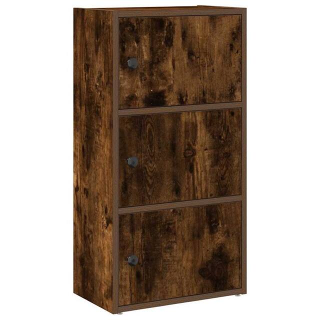 Berkfield Home Bookcase Smoked Oak 40x24x77 cm Engineered Wood in Brown - Size: 40 x 24 x 77 cm - image 1