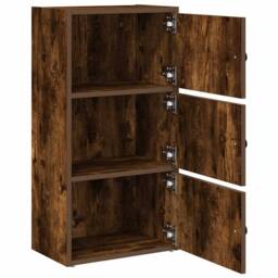 Berkfield Home Bookcase Smoked Oak 40x24x77 cm Engineered Wood in Brown - Size: 40 x 24 x 77 cm - thumbnail 5